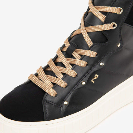 Sneakers Alta Donna Platform Pelle Nero I411633D NERO 100 Nero Giardini 