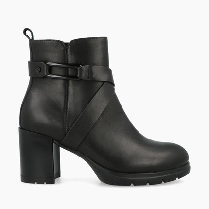 Impronte Stivaletti Donna con Tacco in Pelle Nero FENICE BUCKLE LTH BLACK Impronte 