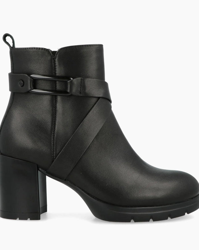 Impronte Stivaletti Donna con Tacco in Pelle Nero FENICE BUCKLE LTH BLACK Impronte 