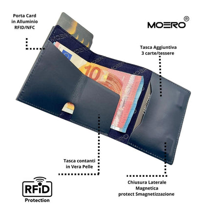 Moero Pro Prestige Blu Classic Portafoglio Slim PRO PRESTIGE CLASSIC BLUE Moero 