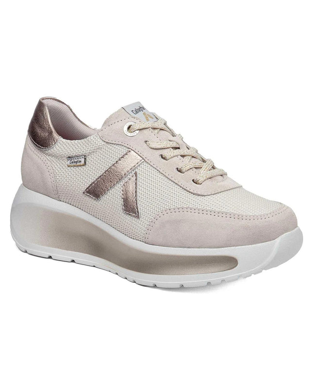 Callaghan Sneakers Donna con Zeppa in Pelle e Tessuto Patino 61609 GRACE PLATINO Callaghan 