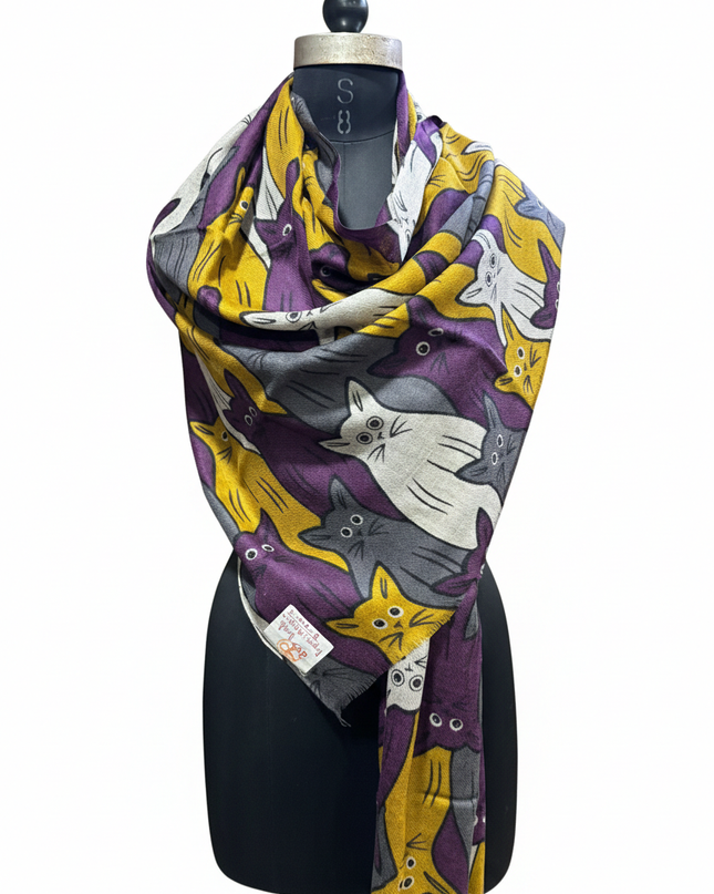 Foulard Spatarella in Cashmere Fantasia Multicolore GATTI CAT 3 Spatarella 