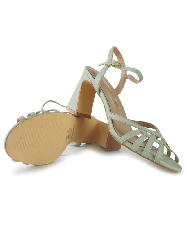 Francesco Milano Sandali Donna con Tacco in Pelle Verde G41-03 VERONA V Francesco Milano 