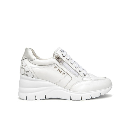 NeroGiardini Sneakers con Zeppa in Pelle Bianca E615221D BIANCO 707 Nero Giardini 