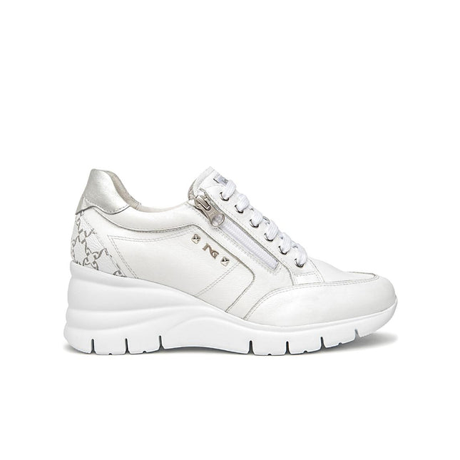 NeroGiardini Sneakers con Zeppa in Pelle Bianca E615221D BIANCO 707 Nero Giardini 