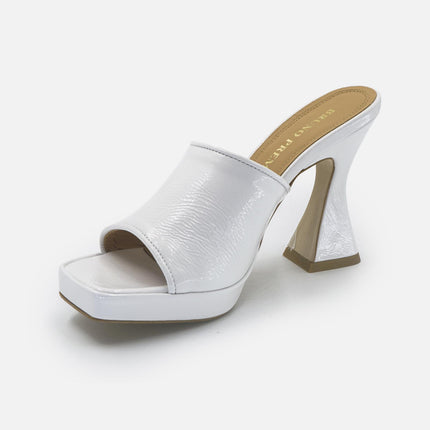 Sabot Donna con Tacco Rocchetto e Plateau BF2201X BURRO WHITE Bruno Premi 