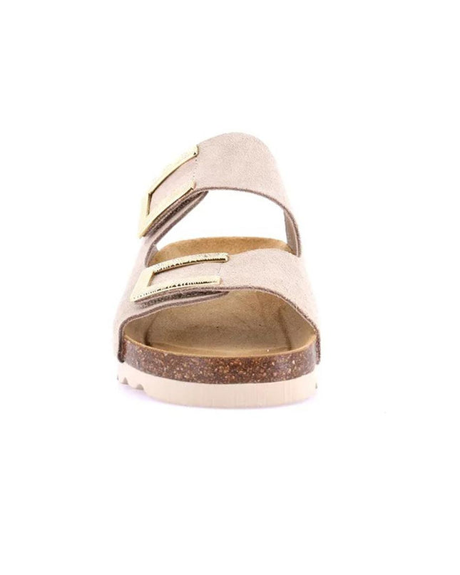 Grunland Sandali Donna Plantare Sughero Doppia Fibbia in Camoscio Beige CB0771 HOLA BEIGE Grunland 