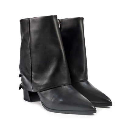 Mezzo Stivale con Risvolto Bruno Premi a Punta in Pelle Nero BM2604 ILO SUAMI BLACK Bruno Premi 