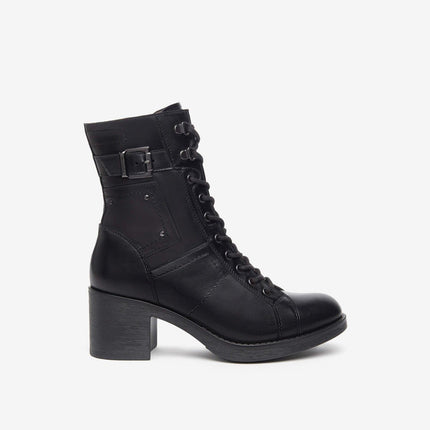 Nero Giardini Anfibi Donna con Tacco in Pelle Nero I309080D NERO 100 Nero Giardini 