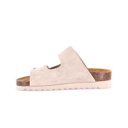 Grunland Sandali Donna Plantare Sughero Doppia Fibbia in Camoscio Beige CB0771 HOLA BEIGE Grunland 