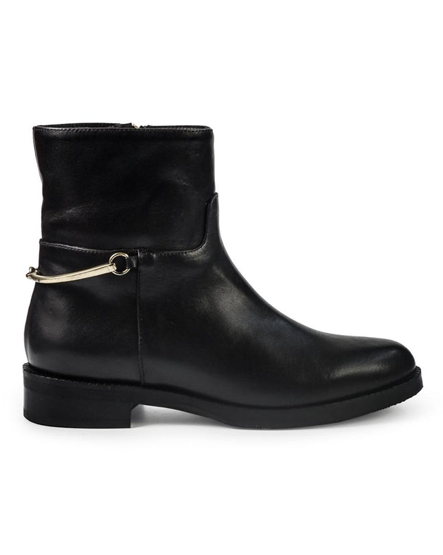 Gianni Crasto Stivaletti Donna Tacco Basso con Sperone in Pelle Nero 2073 BLACK Gianni Crasto 