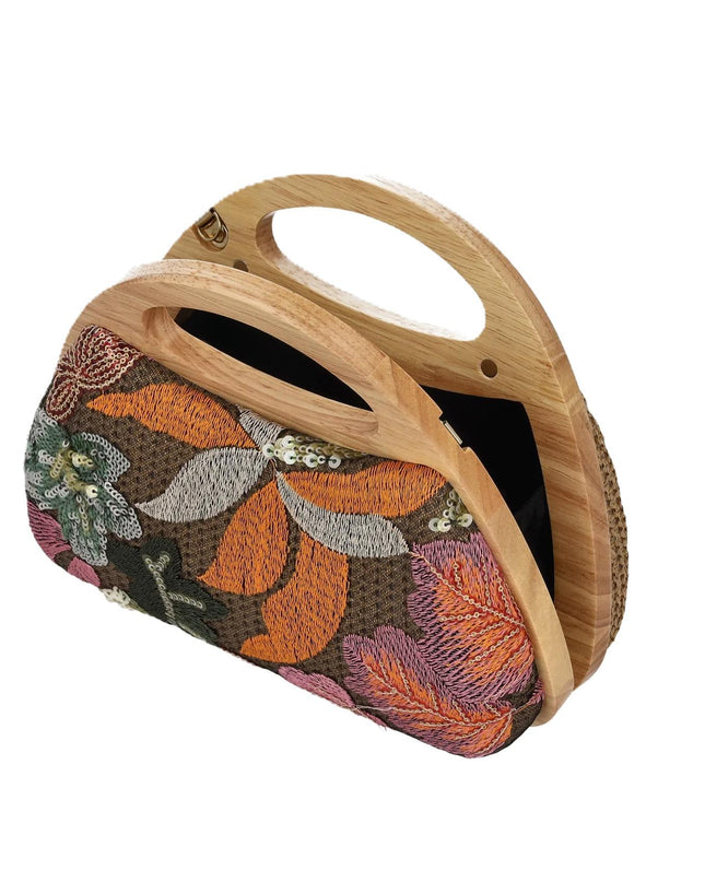 Exe Borsa Clutch Pochette Donna a Mano e Tracolla in Tessuto Flower Multicolor - MARIO SPATARELLA