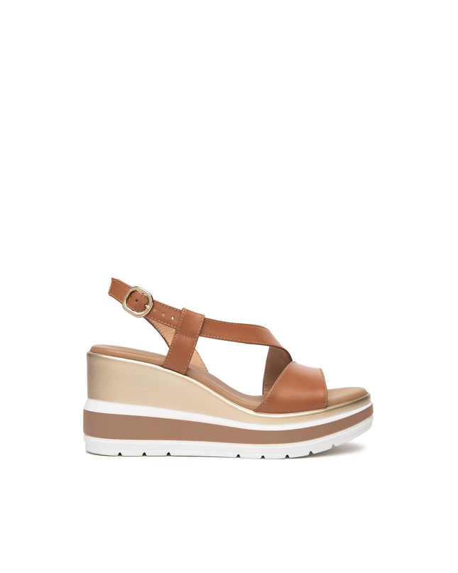 Nero Giardini Sandali Donna con Zeppa in Pelle Cognac Cuoio E513520D COGNAC 329 Nero Giardini 