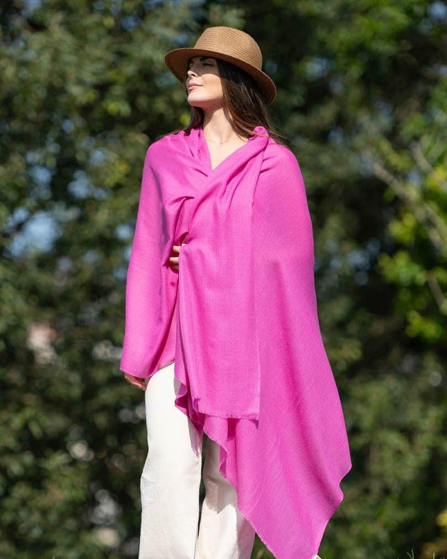 Scialle Lana Misto Seta Fuxia ASW T/U FUCHSIA Colores de Otono 