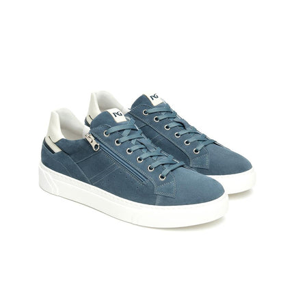 NeroGiardini Sneakers Bassa Uomo in Camoscio Avio - MARIO SPATARELLA