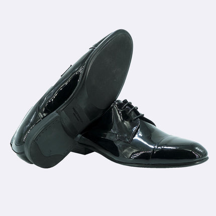 Stingata Cerimonia Derby Vernice Nero Elegante Sposo - MARIO SPATARELLA