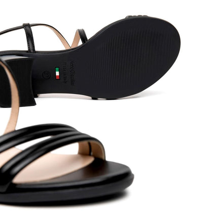 Nero Giardini Sandali Donna con Tacco in Pelle Nera - MARIO SPATARELLA