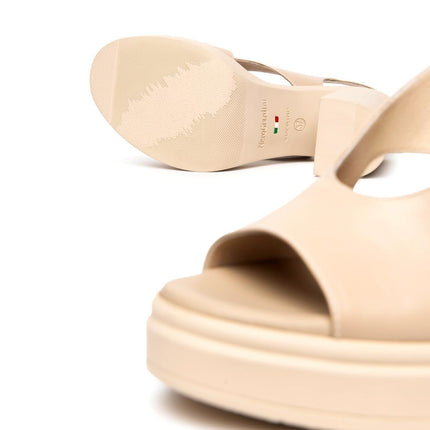NeroGiardini Sandali Slingback Donna con Tacco Alto e Plateau in Pelle Lino - MARIO SPATARELLA