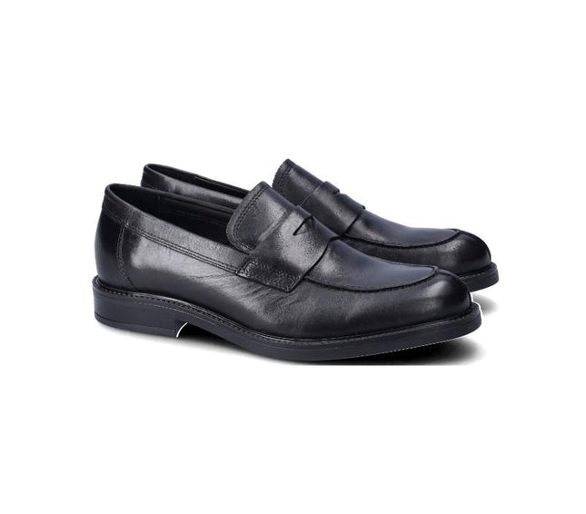Mocassini Uomo College in Pelle Nero MS65R07 PORTER BLACK Vueva 