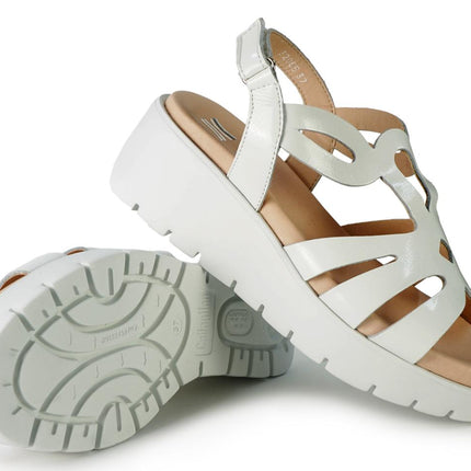 Sandali Donna Zeppa Vernice Bianco 32005 BERA WHITE Callaghan 
