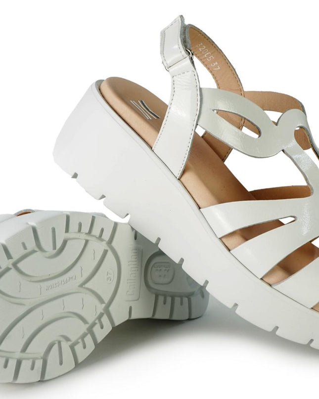 Sandali Donna Zeppa Vernice Bianco 32005 BERA WHITE Callaghan 