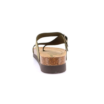 Grunland Sandali Infradito Donna Plantare Sughero in Nabuk Oliva CB0327 HOLA OLIVA Grunland 