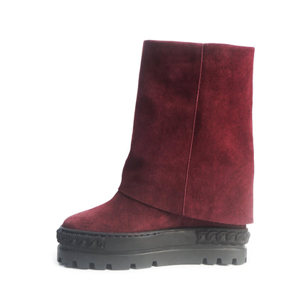 Stivali Zeppa Camoscio Bordò 622 NINA BURGUNDY SUEDE Tsakiris Mallas 