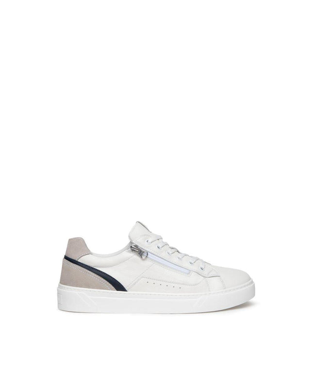 Nero Giardini Sneakers Uomo in Pelle Bianca con Zip E400241U BIANCO 707 Nero Giardini 