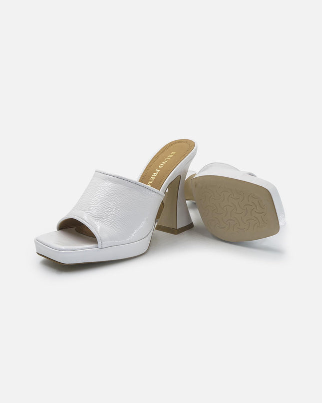 Sabot Donna con Tacco Rocchetto e Plateau BF2201X BURRO WHITE Bruno Premi 