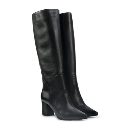 Spatarella Stivali Donna a Punta con Tacco in Pelle Nero LP111 BLACK Spatarella 