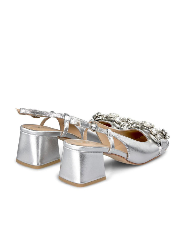 Slingback Gioiello Laminato Argento V240330 SILVER Alma en Pena 