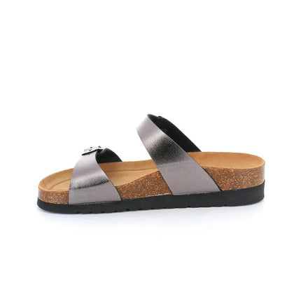Grunland Sandali Donna Plantare Sughero Doppia Fibbia Antracite CB2434 HOLA ANTRACITE Grunland 