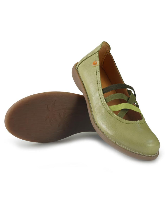 Jungla Ballerine in Pelle Multicolor Verde 4751 ARBEQUINA Jungla 