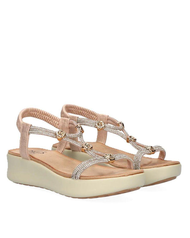Exe Sandli Confort Donna con Zeppa Laminato Rosa Gold BZX23170-P21 LAMINATO Exe 