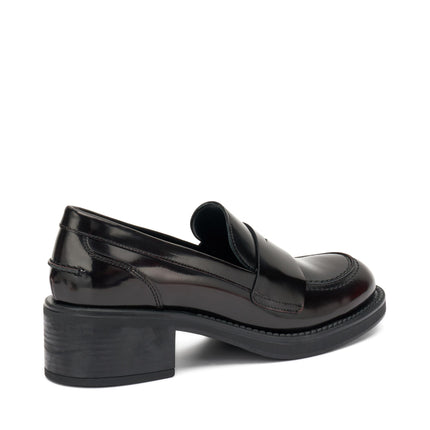 Frau Mocassini Donna con Tacco in Pelle Bordo 82U1 BRUSH BORDO Frau 