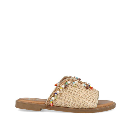 O-Joo Sandalo Flat Donna in Tessuto Sabbia Multicolor MILEY CARRIBEAN NATURAL O-JOO 