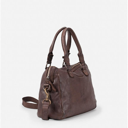 Biba Borsa Bowling Donna con Tracolla in Pelle Marrone BT1 BOSTON DARK BROWN Biba 