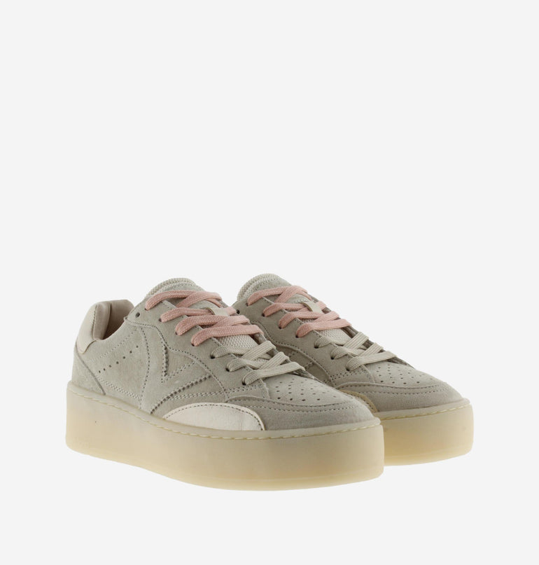 Victoria Sneakers Platform Donna in Camoscio beige - MARIO SPATARELLA