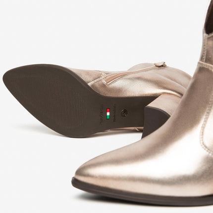 Nero Giardini Stivaletti a Punta Donna in Pelle Laminato Torba - MARIO SPATARELLA