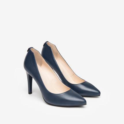 Decollete Tacco Spillo Pelle Blu Premium Collection E413500DE BLU 200 Nero Giardini 
