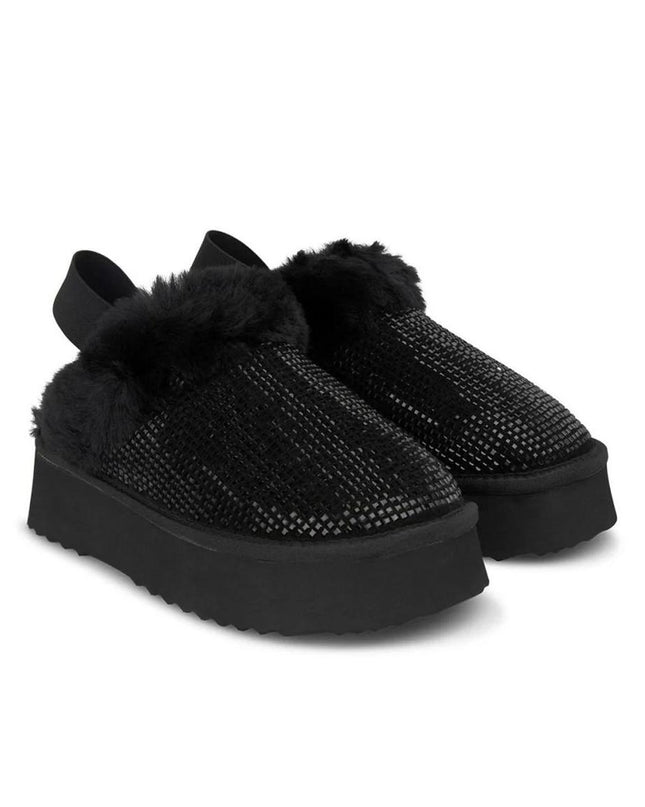 Pantafole Donna Imbottite Strass Nero I241047 CROSTA BLACK Alma en Pena 