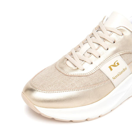 NeroGiardini Sneakers Donna in Pelle e Tessuto Miele - MARIO SPATARELLA