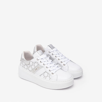 Nero Giardini Sneakers Donna con Zeppa in Pelle Bianca E513080D BIANCO 707 Nero Giardini 