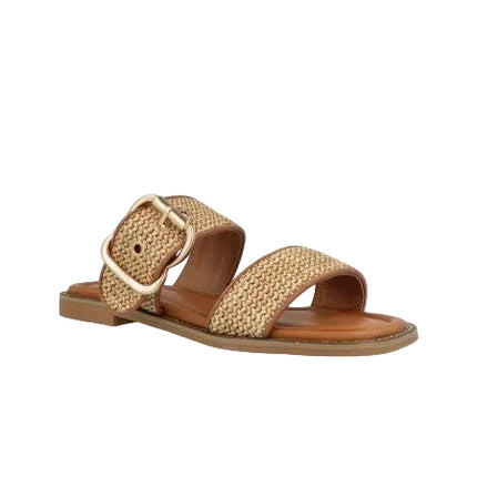 Jeep Sandalo Flat Donna in Tessuto Avio Beige - MARIO SPATARELLA