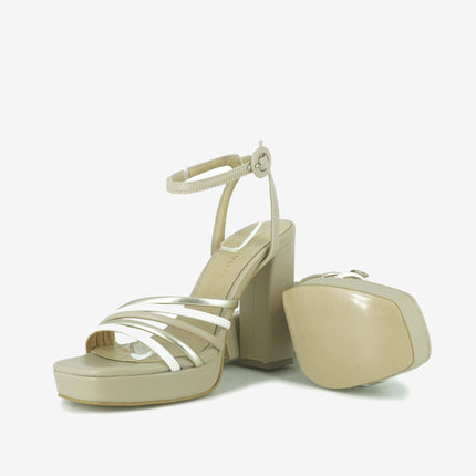 Sandali Donna Multicolor Tacco Alto 675 MULTICOLOR BEIGE Tsakiris Mallas 