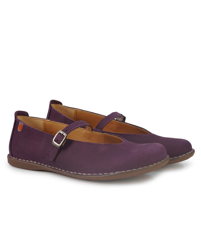 Jungla Ballerina Donna con Cinturino in Pelle Nabuk Viola 8460 PRUNUS Jungla 