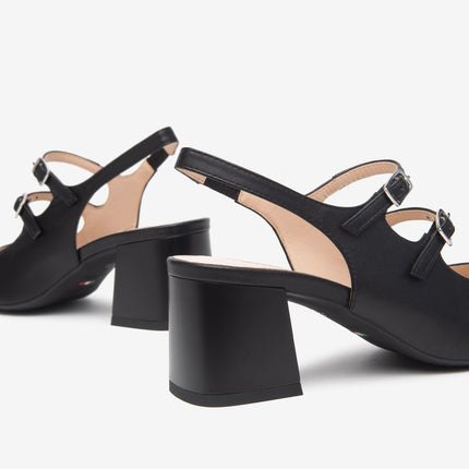 Nero Giardini Chanel con Tacco in Pelle Nera - MARIO SPATARELLA