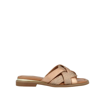 Impronte Sandalo Flat Donna in Tessuto Rose Gold - MARIO SPATARELLA