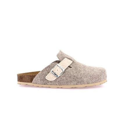 Grunland Pantofola Ciabatta Donna in Feltro Beige - MARIO SPATARELLA