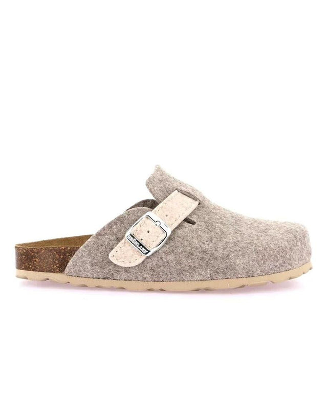 Grunland Pantofola Ciabatta Donna in Feltro Beige - MARIO SPATARELLA